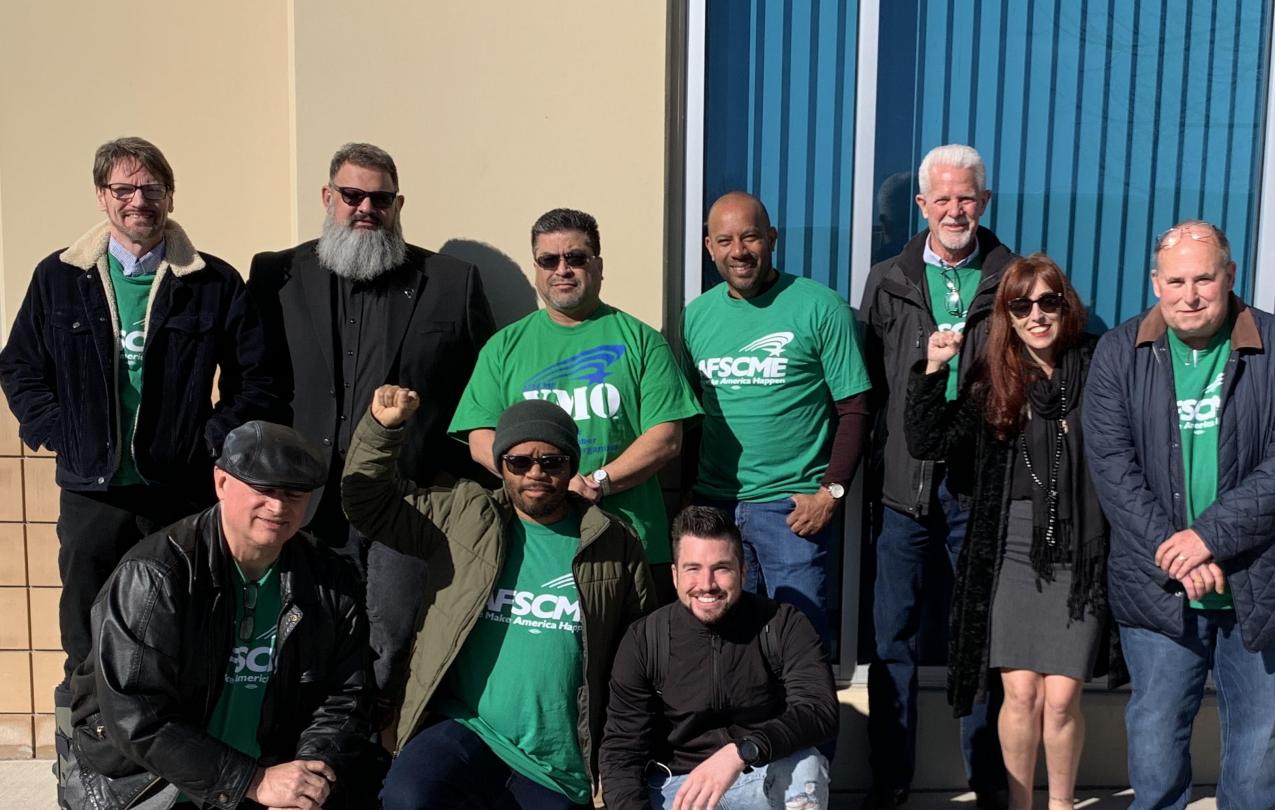 AFSCME Local 4041 members and staff at an EMRB hearing to certify the LMC unit 