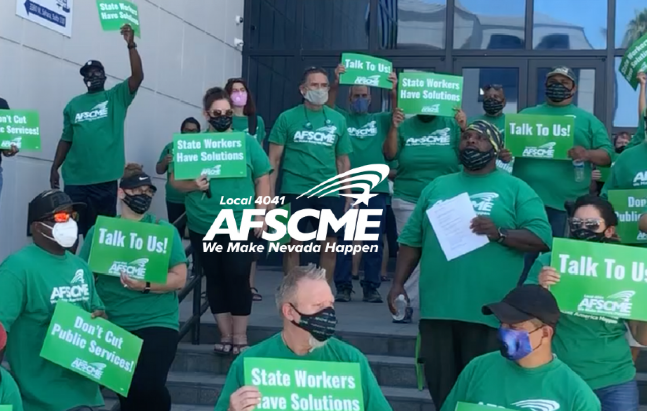 AFSCME Local 4041 members at a rally 