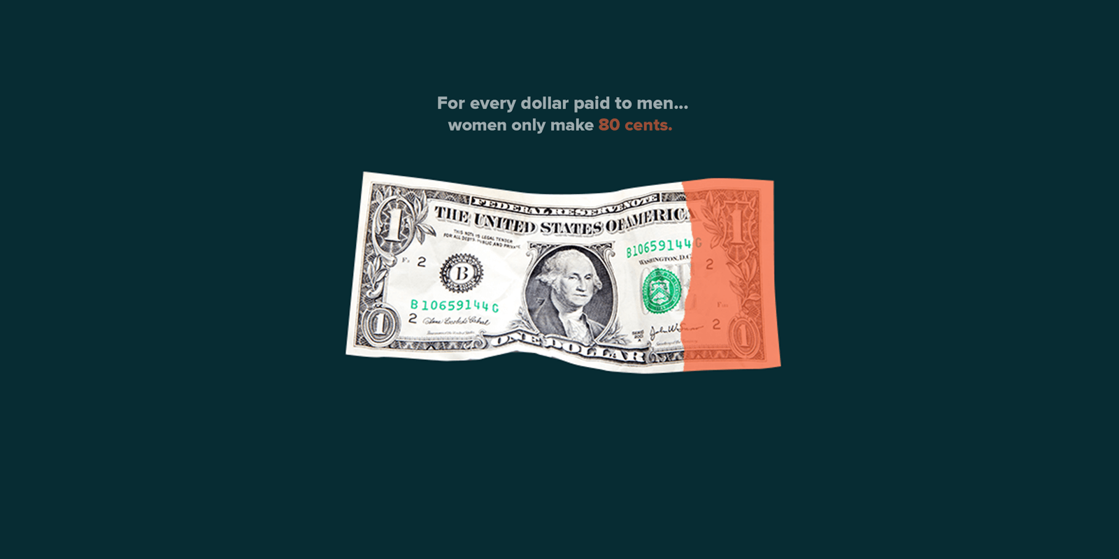 Dollar bill with part colored out