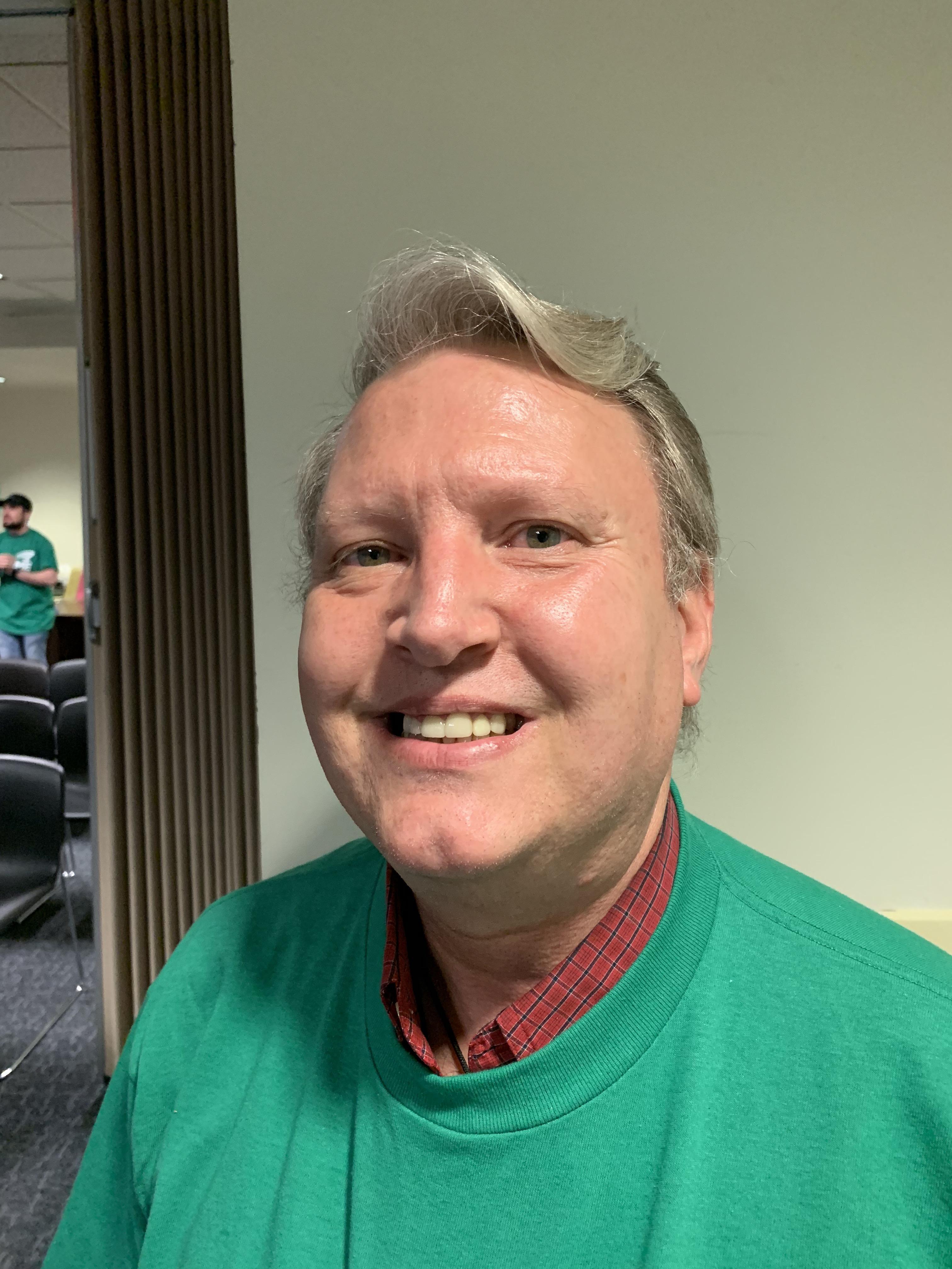 AFSCME Local 4041 member Larry Coffey at a hearing for SB135 in support of collective bargaining rights for state employees